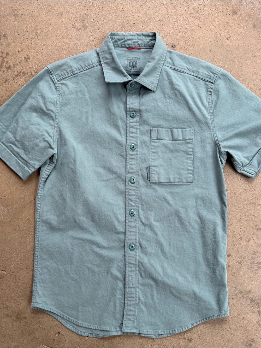 Topo Designs Dirt Shirt Short Sleeve Men's Small Earthtones Teal